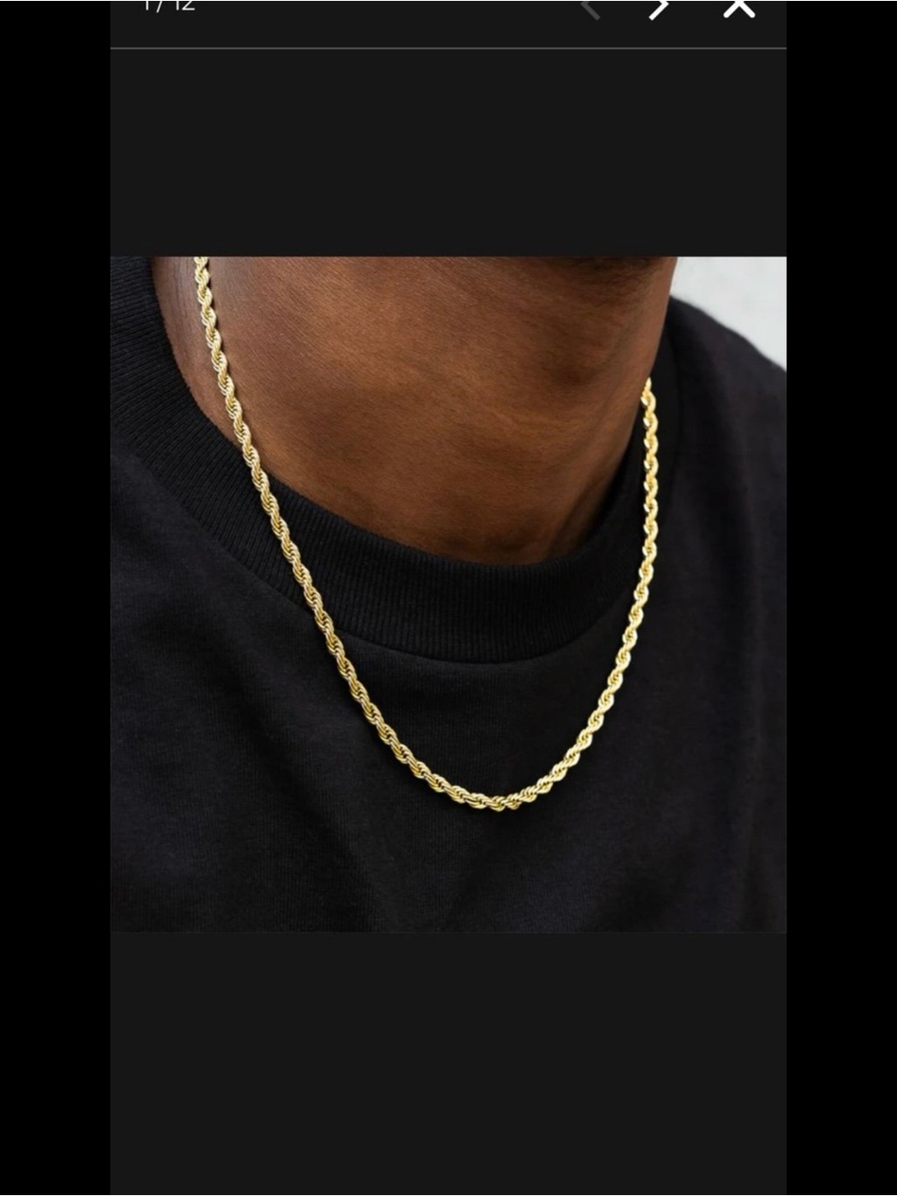 Gold Rope Chain Necklace (4mm, 18–20”) – GLD - Picture 5 of 9